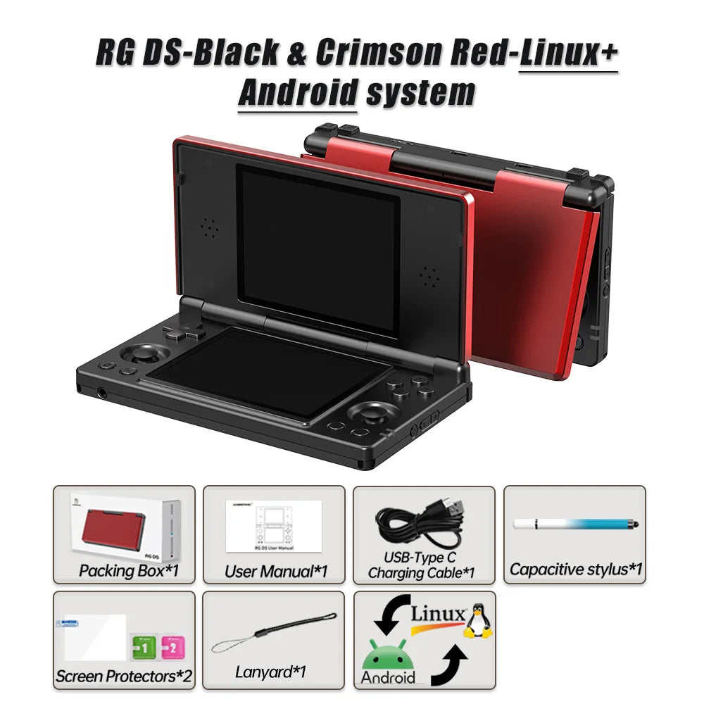 Anbernic RG DS Dual 4.0” IPS Screen Video Game Console Android 14