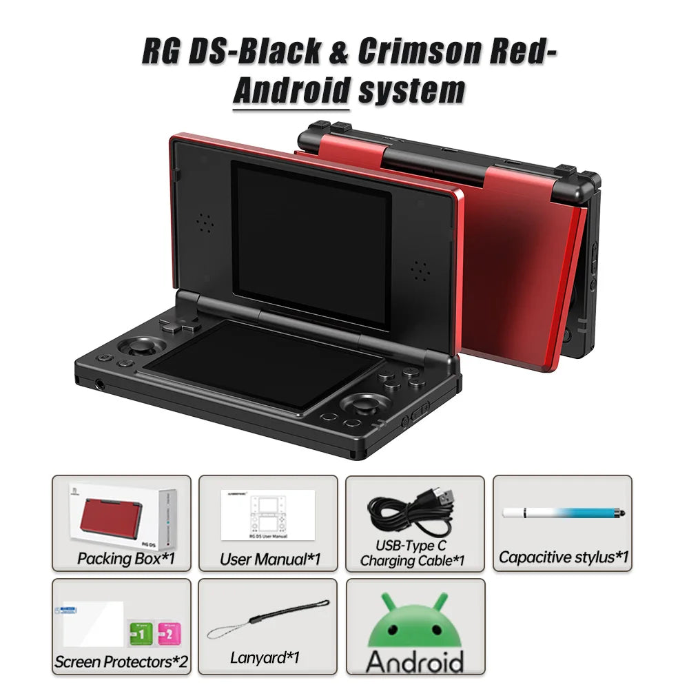 Anbernic RG DS Dual 4.0” IPS Screen Video Game Console Android 14