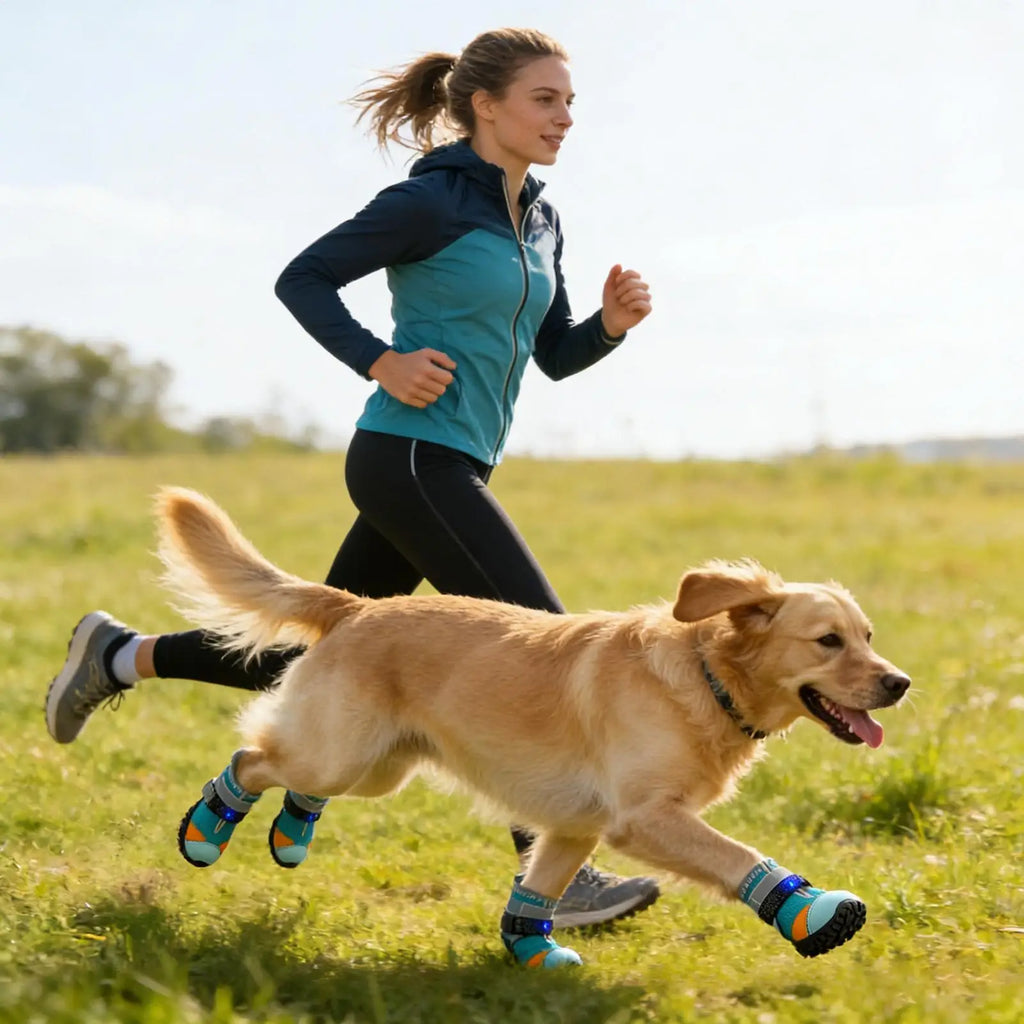 Shoes For Dogs Outside Anti-Slip Adjustable Pet Boot LED