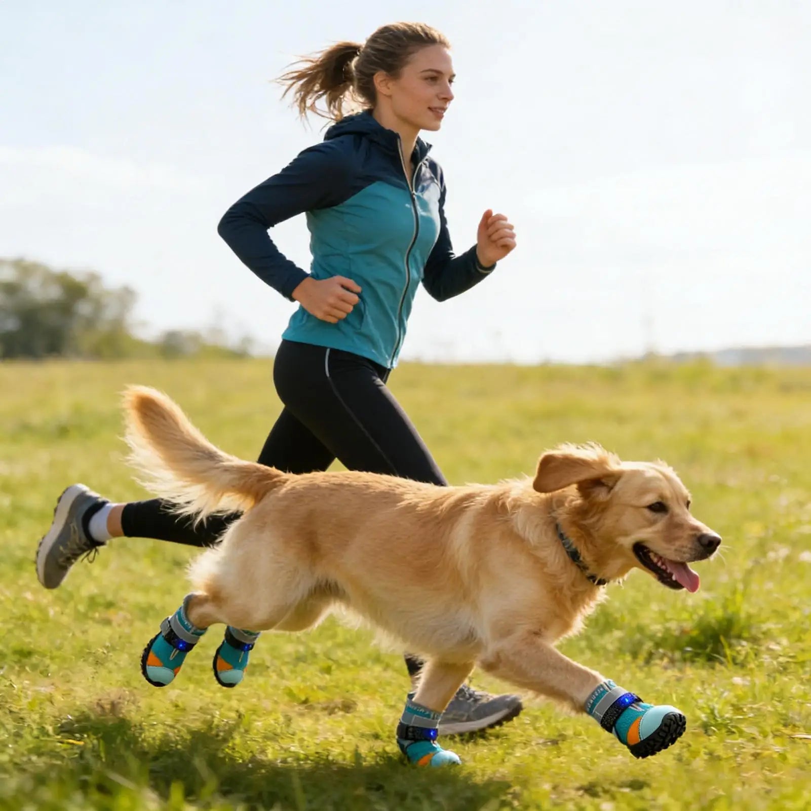 Shoes For Dogs Outside Anti-Slip Adjustable Pet Boot LED