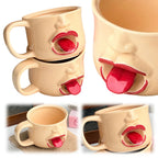 Ceramic Coffee Mug with Tongue Out Cup 18 Oz