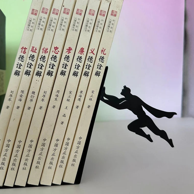 Superhero Bookend – Black Metal Floating Comic Book Holder