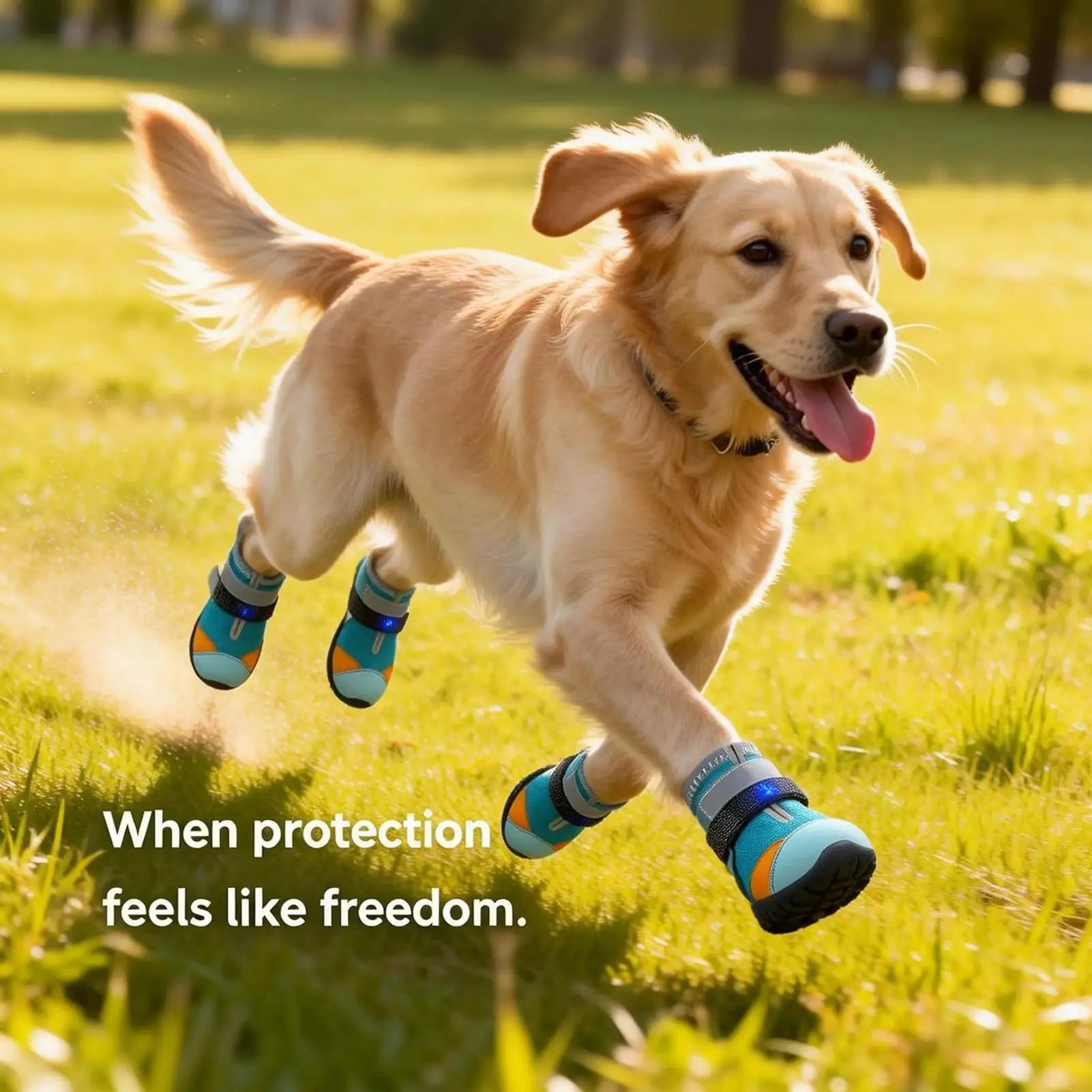 Shoes For Dogs Outside Anti-Slip Adjustable Pet Boot LED