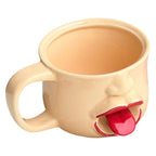 Ceramic Coffee Mug with Tongue Out Cup 18 Oz
