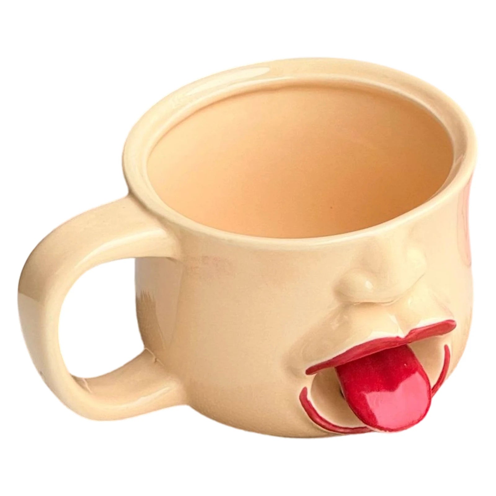 Ceramic Coffee Mug with Tongue Out Cup 18 Oz
